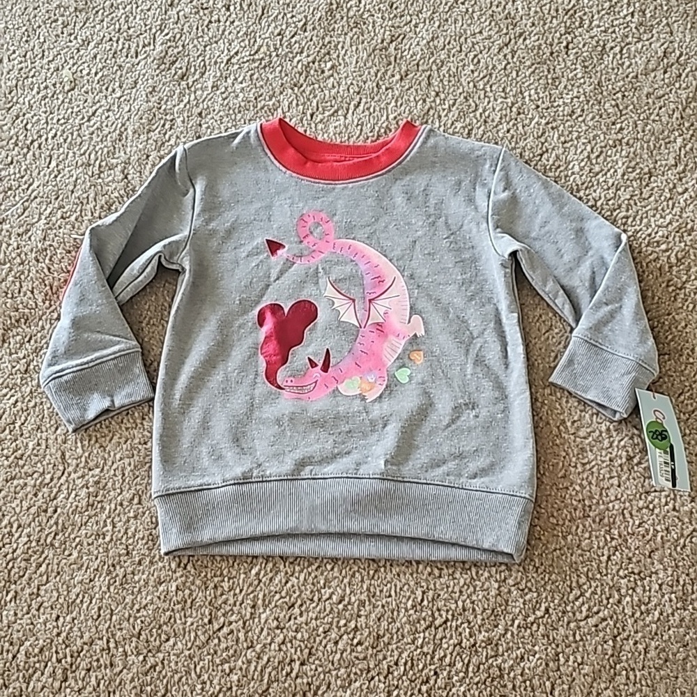 Toddler Boys Valentines Day Dragon Crewneck Sweatshirt